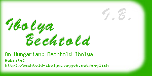 ibolya bechtold business card